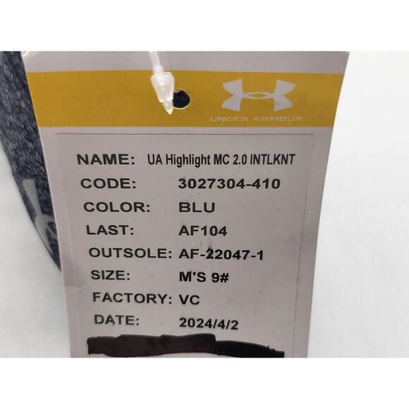 Under Armour Highlight MC 2.0 Football Shoes Mens 9 Cleats 3027304-410 New - Picture 10 of 11